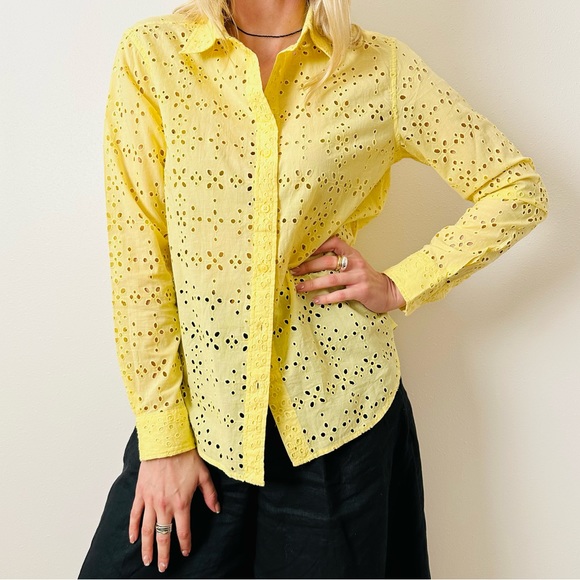 New Ralph Lauren Eyelet Button Down shirt Top blouse - Picture 4 of 10
